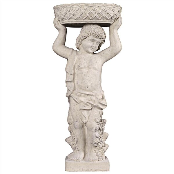 Design Toscano Young Bacchus with Basket Planter Garden Statue: Bacchus Left - NE2101295