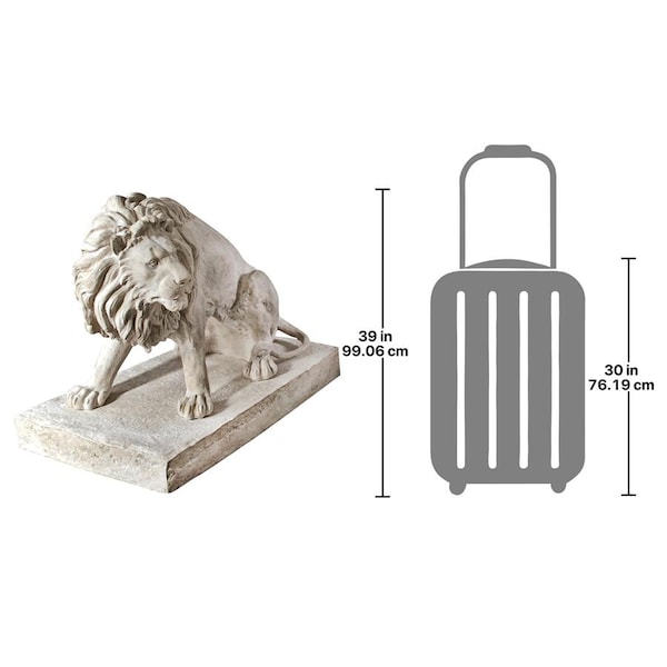 Design Toscano Kingsbury Garden Giant Lion Sentinel Statue: Looking Left - NE203071