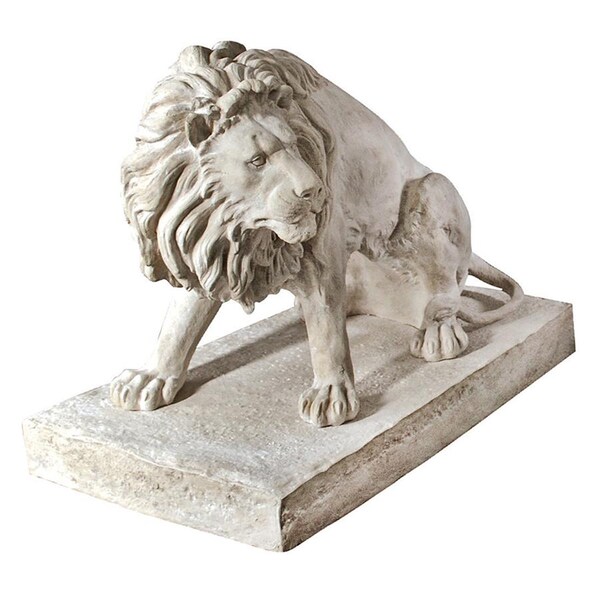 Design Toscano Kingsbury Garden Giant Lion Sentinel Statue: Looking Left - NE203071