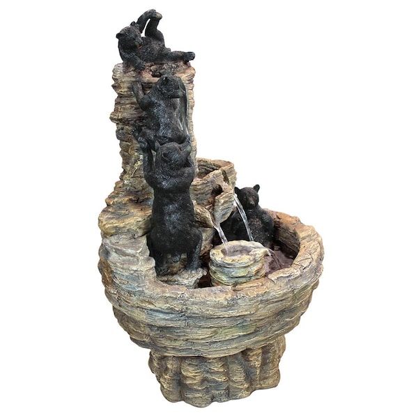 Design Toscano Rocky Mountain Splash Black Bears Garden Fountain - KY1015