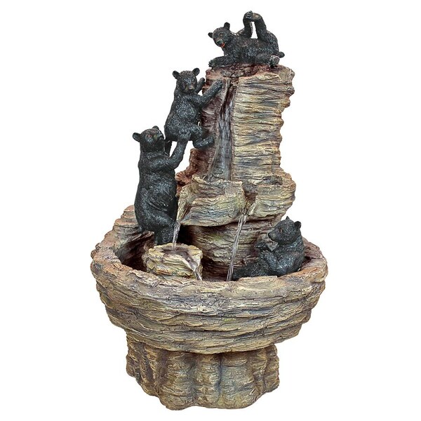 Design Toscano Rocky Mountain Splash Black Bears Garden Fountain - KY1015