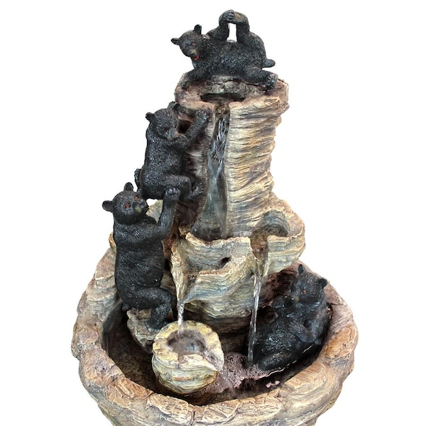 Design Toscano Rocky Mountain Splash Black Bears Garden Fountain - KY1015