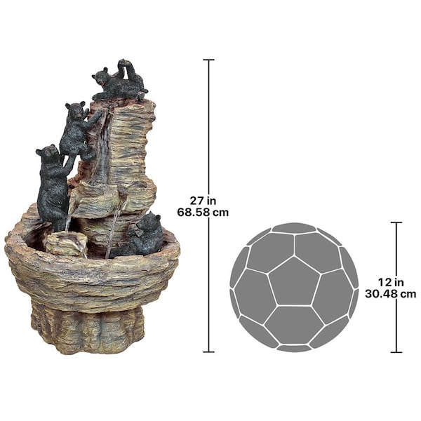 Design Toscano Rocky Mountain Splash Black Bears Garden Fountain - KY1015