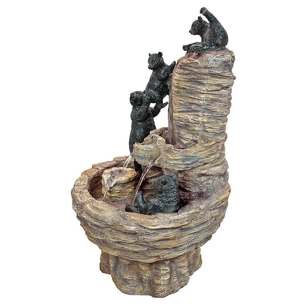 Design Toscano Rocky Mountain Splash Black Bears Garden Fountain - KY1015