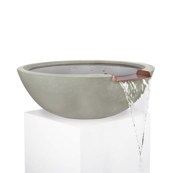 The Outdoor Plus 27 Round Sedona Water Bowl - GFRC Concrete - Ash - - OPT-27RWO-ASH