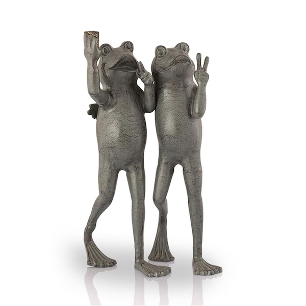Spi 21.50 x 13 x 11 in. Selfie Frog Friends Garden Sculpture - 53044
