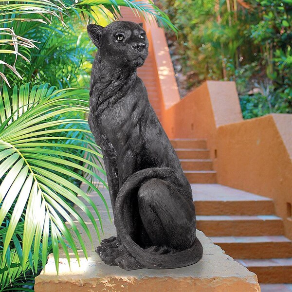 Design Toscano Pensive Panther Black Jaguar Statue - JQ8762