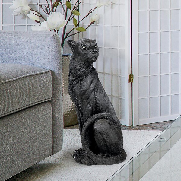Design Toscano Pensive Panther Black Jaguar Statue - JQ8762