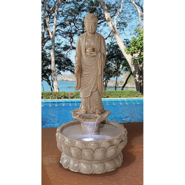 Design Toscano Earth Witness Buddha Illuminated Garden Fountain: Large - QN164001