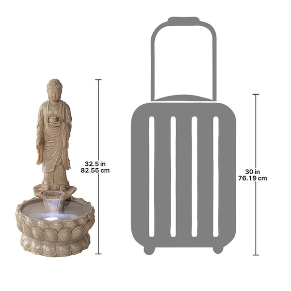Design Toscano Earth Witness Buddha Illuminated Garden Fountain: Large - QN164001