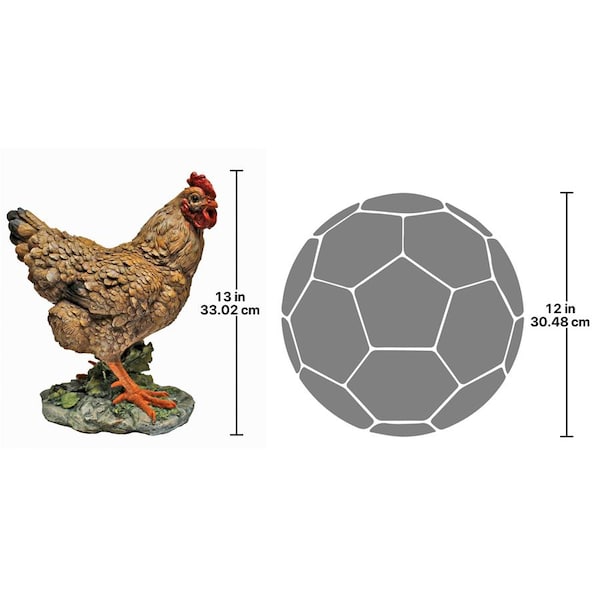 Design Toscano Henrietta the Hen and Cock-A-Doodle-Do Rooster Statues: Hen - QM188651