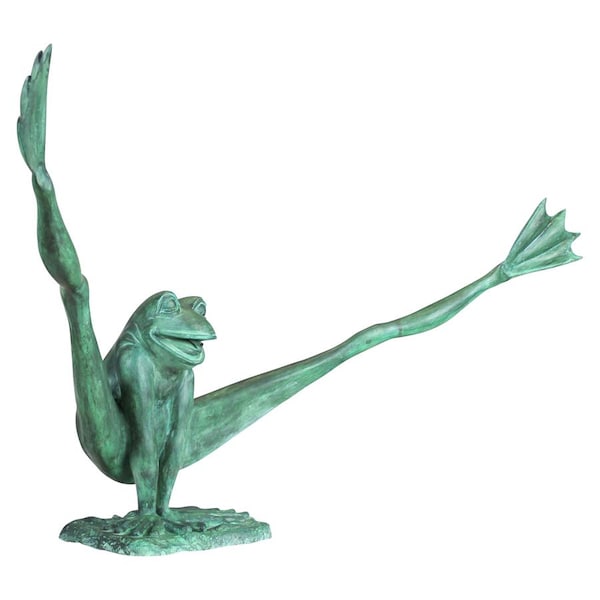 Design Toscano Crazy Legs, Leap Frog Bronze Garden Statue: Giant - PK2295