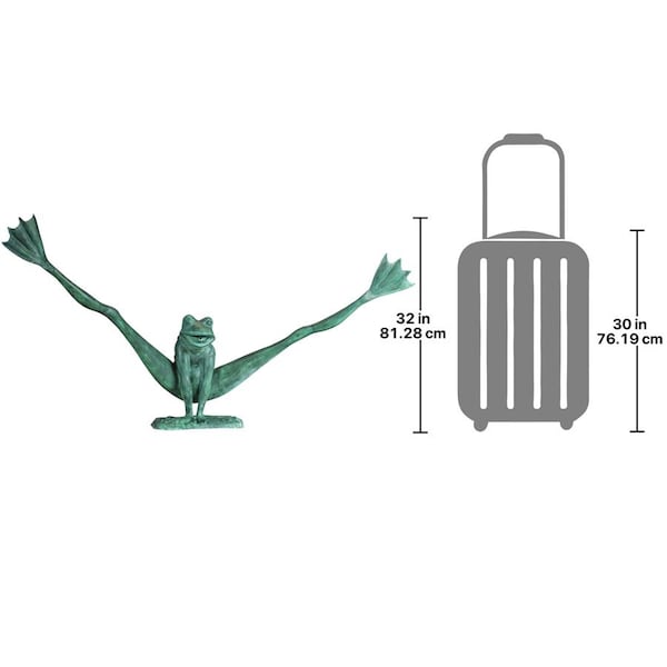 Design Toscano Crazy Legs, Leap Frog Bronze Garden Statue: Giant - PK2295