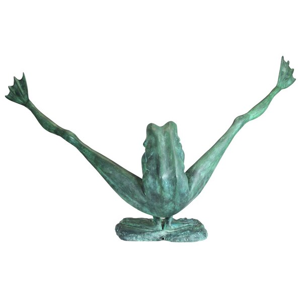 Design Toscano Crazy Legs, Leap Frog Bronze Garden Statue: Giant - PK2295