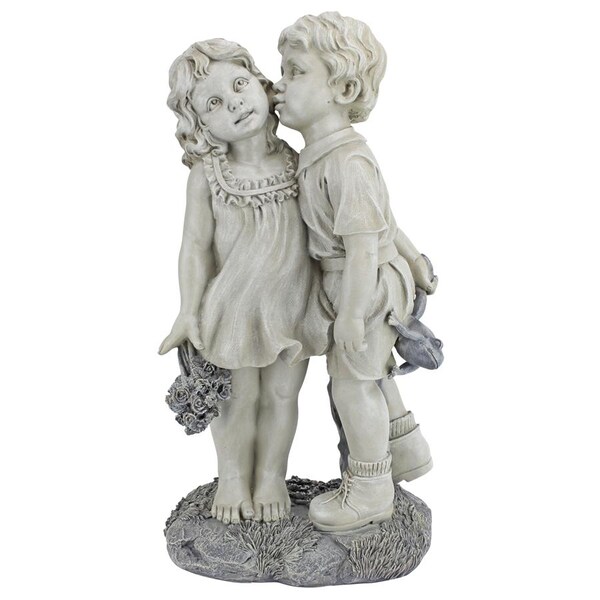 Design Toscano Young Sweethearts: Kissing Children Garden Statue - NG30739