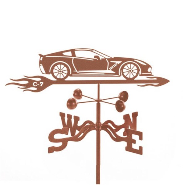 Ez Vane Corvette C7 Car Weathervane with Four Sided Mount - EZ1016-4S