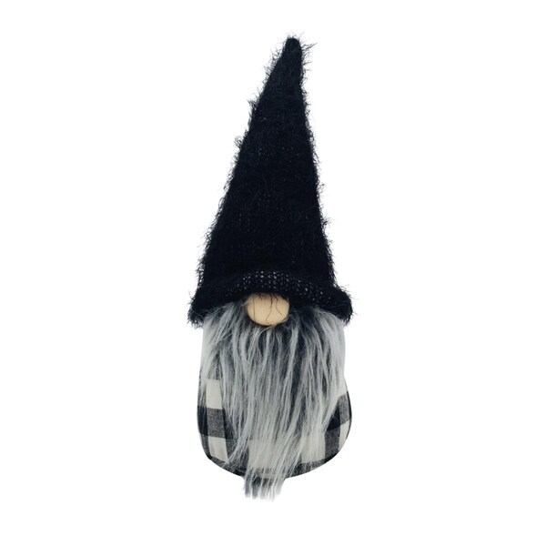 Palacedesigns 16 x 6.25 x 5.9 in. Black & White Buffalo Check Groovy Gnome - PA3091448