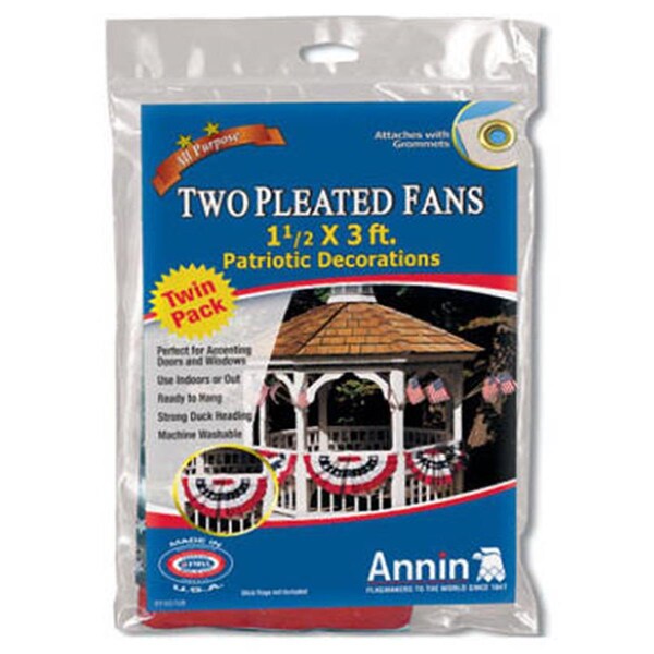 Annin Flagmakers 483160 Mini Patriotic Pleated U.S. Fan, 2PK - AN573897
