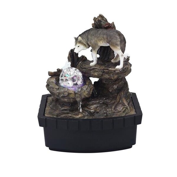 Ore International ORE International ORE-1226-1L 10.25 in. Wolf Table Fountain - ORE-1226/1L