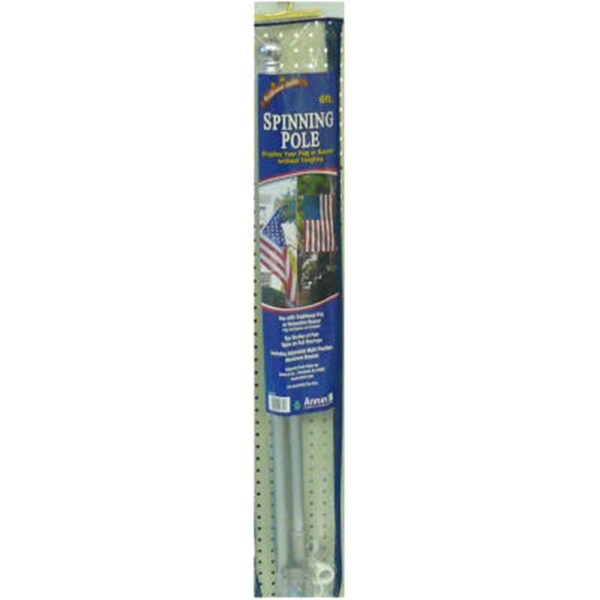 Annin Flagmakers 238103 6 ft. Aluminum 2 Piece Pole With Bracket & Fasteners - AN573894
