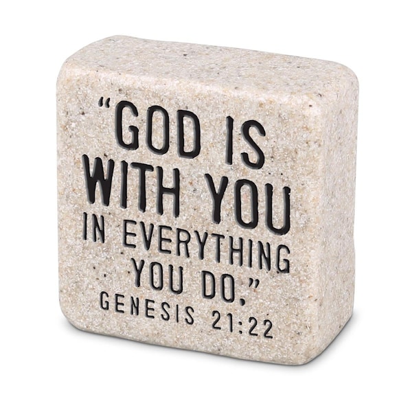 Dicksons 2.25 x 0.5 in. Unisex Block God Is Scripture with You, White - One Size - 40767