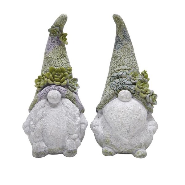 Meadowcreek Meadow Creek Polyresin Multi-color 14 in. Mr and Mrs Gnome Garden Statue - ZAC84G4129