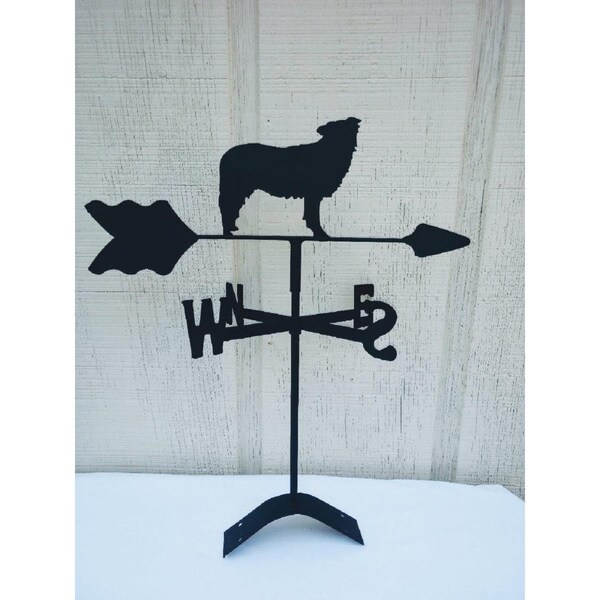 The Lazy Scroll Border Collie Roof Mount Weathervane - BORDERCOLLIEROOF