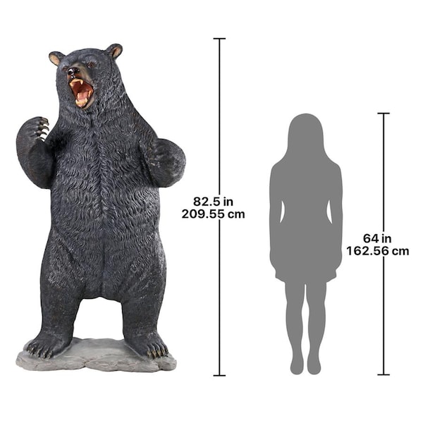 Design Toscano Growling Black Bear Life-Size Statue - NE867203