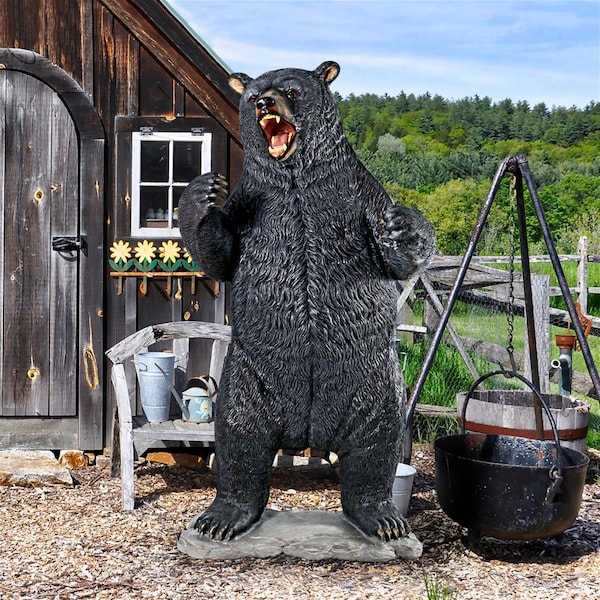 Design Toscano Growling Black Bear Life-Size Statue - NE867203