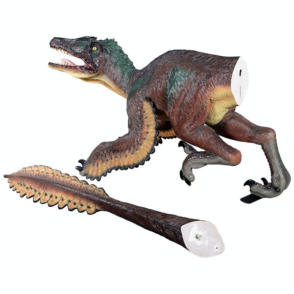 Design Toscano Feathered Velociraptor Jurassic-Sized Dinosaur Statue - NE220079