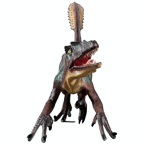 Design Toscano Feathered Velociraptor Jurassic-Sized Dinosaur Statue - NE220079