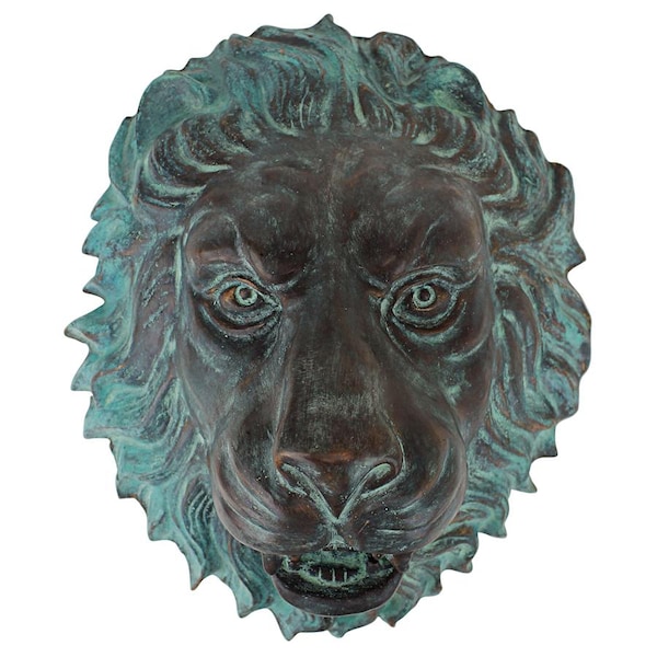 Design Toscano Florentine Lion Head Spouting Bronze Garden Wall Sculpture - MP61038