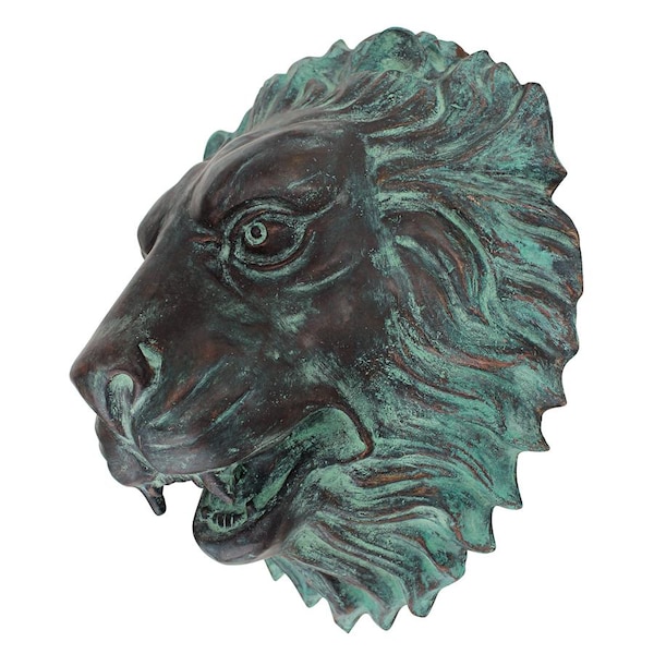 Design Toscano Florentine Lion Head Spouting Bronze Garden Wall Sculpture - MP61038