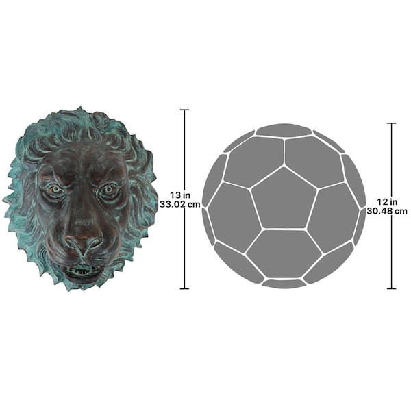 Design Toscano Florentine Lion Head Spouting Bronze Garden Wall Sculpture - MP61038