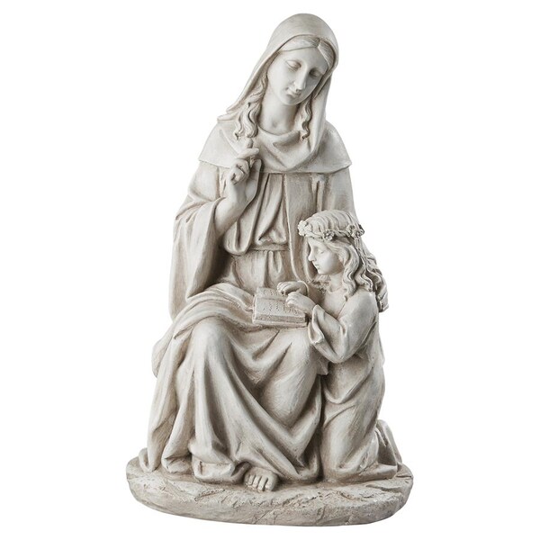 Design Toscano St. Anne with the Young Mary, Mother of Jesus Statue - LY714059