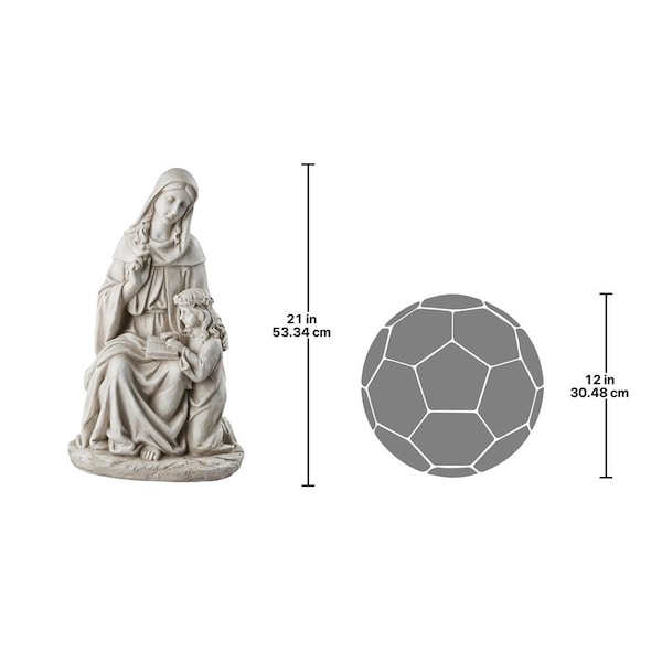 Design Toscano St. Anne with the Young Mary, Mother of Jesus Statue - LY714059