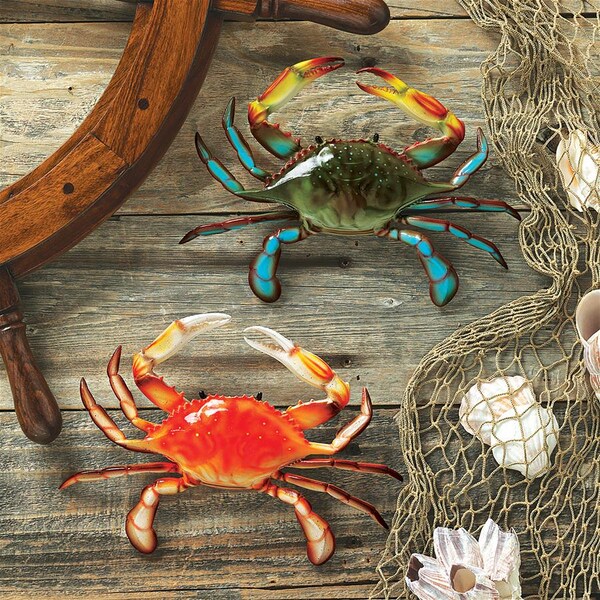 Design Toscano Tropical Crabs Wall Sculptures: Set of Two - QL95882