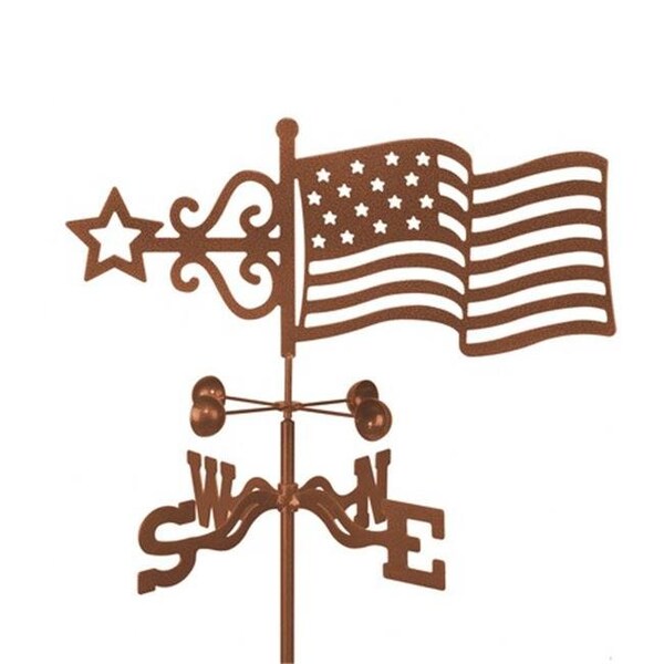 Ez Vane EZ Vane EZ1802-PT Flag Weathervane with Post Mount - EZ1802-PT