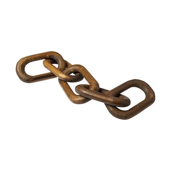 Palacedesigns 5 x 5 x 29 in. Brown Wooden Chain Link Decor Piece - PA3095301