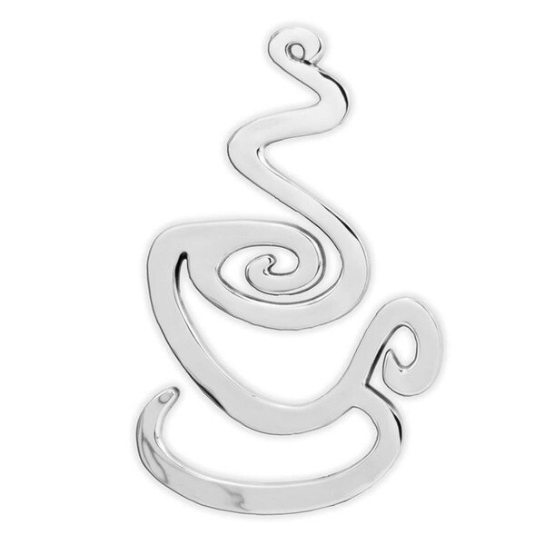 Modern Day Accents Vapor Steaming Cup Wall Sculpture, Silver - Small - 5122