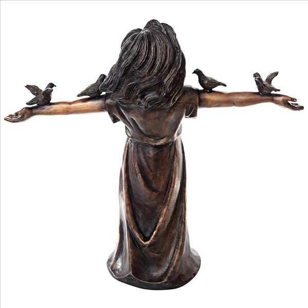 Design Toscano Basking in Gods Glory, Little Girl Cast Bronze Garden Statue - SU20192