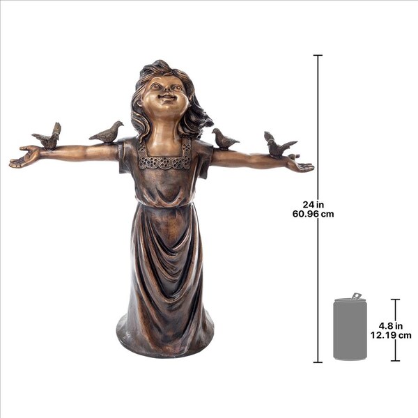 Design Toscano Basking in Gods Glory, Little Girl Cast Bronze Garden Statue - SU20192