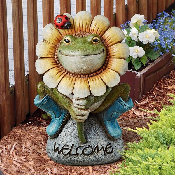 Design Toscano Flowery Frog Garden Welcome Statue - HF300725