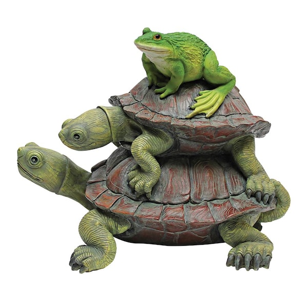 Design Toscano In Good Company, Frog and Turtles Statue - QM221531