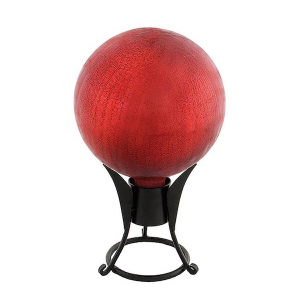 Achla Designs Achla G12-RD-C Gazing Ball 12 in. Red Crackle - G12-RD-C