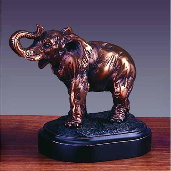 Dwellingdesigns F Elephant Bronze Plated Resin Sculpture - 4.5 x 2.5 x 4 in. - DW3072064