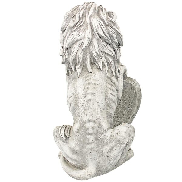 Design Toscano Roaring Beasts of Castello di Rocca Lion Sentinel Statue: Right Paw Up - LY372882