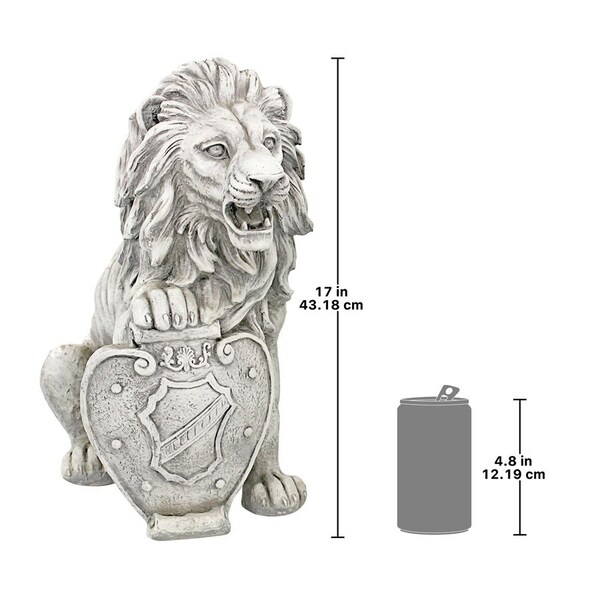 Design Toscano Roaring Beasts of Castello di Rocca Lion Sentinel Statue: Right Paw Up - LY372882