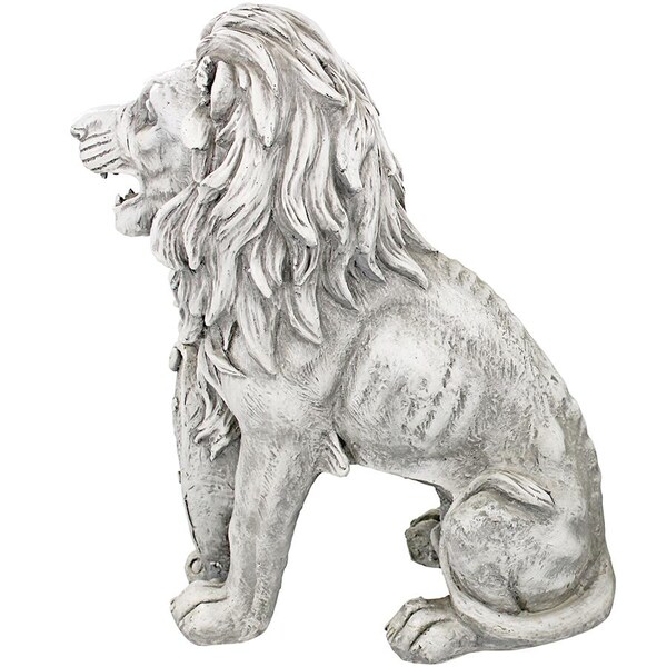 Design Toscano Roaring Beasts of Castello di Rocca Lion Sentinel Statue: Right Paw Up - LY372882