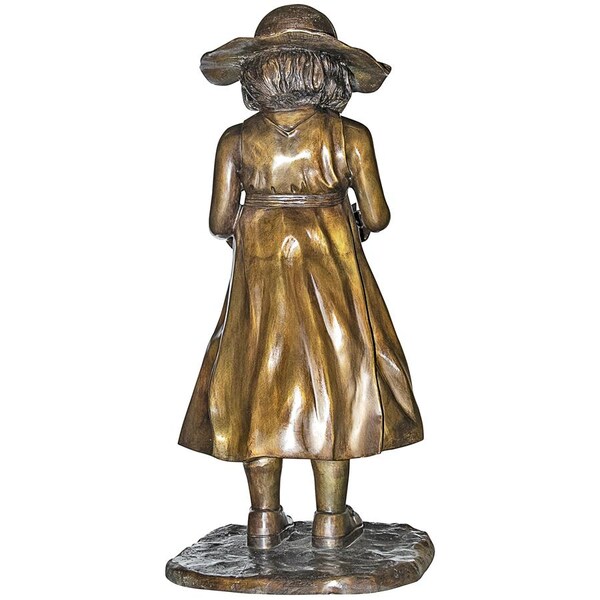 Design Toscano Beulah s Sundress Little Girl Reading Cast Bronze Garden Statue - PN6580